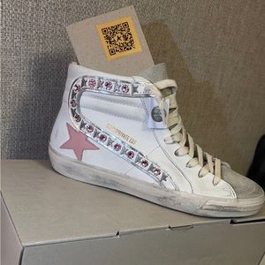 Golden Goose sneakers with Pink crystals